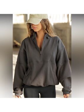 Joah Brown Charcoal Half-Zip Pullover Hoodie